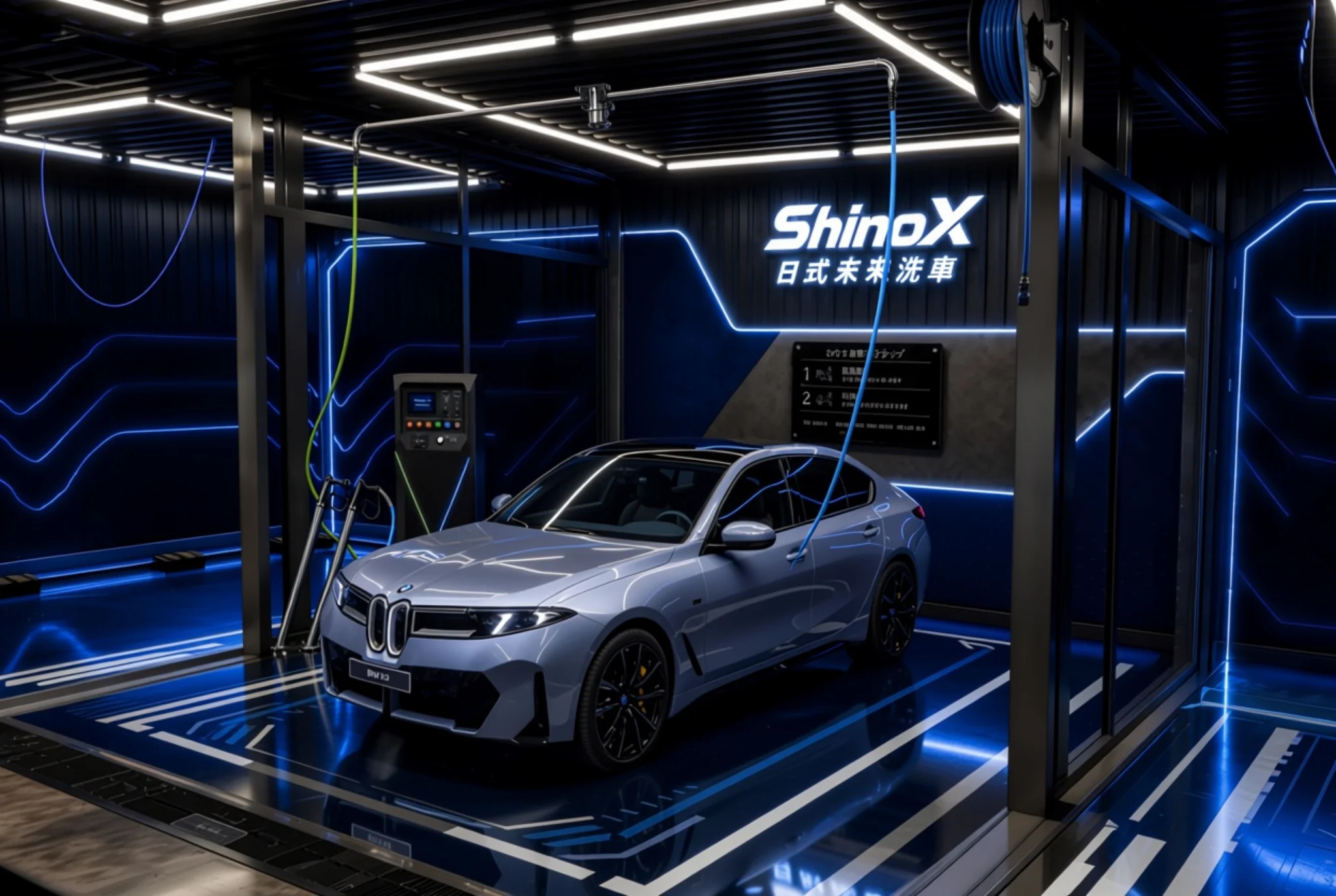 ShinoX 日式未來洗車模式斜側面概念圖