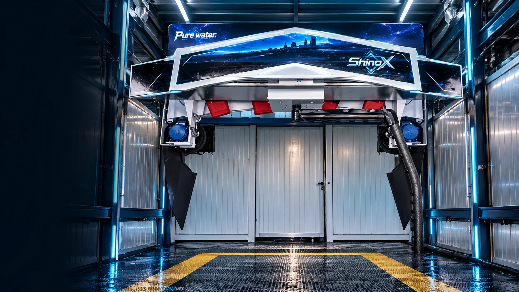 Owner-supplied ShinoX M9 image showing the front gantry and wash bay